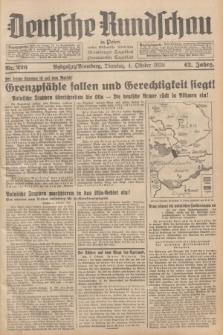 Deutsche Rundschau in Polen : früher Ostdeutsche Rundschau, Bromberger Tageblatt, Pommereller Tageblatt. Jg.62, Nr. 226 (4 Oktober 1938) + dod.