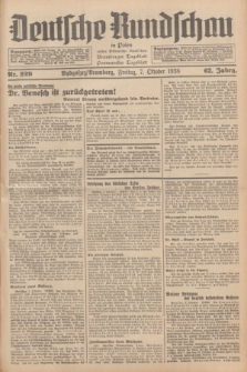 Deutsche Rundschau in Polen : früher Ostdeutsche Rundschau, Bromberger Tageblatt, Pommereller Tageblatt. Jg.62, Nr. 229 (7 Oktober 1938) + dod.
