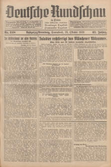 Deutsche Rundschau in Polen : früher Ostdeutsche Rundschau, Bromberger Tageblatt, Pommereller Tageblatt. Jg.62, Nr. 248 (29 Oktober 1938) + dod.
