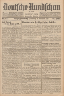 Deutsche Rundschau in Polen : früher Ostdeutsche Rundschau, Bromberger Tageblatt, Pommereller Tageblatt. Jg.62, Nr. 251 (3 November 1938) + dod.
