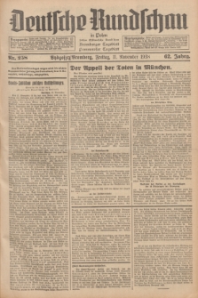 Deutsche Rundschau in Polen : früher Ostdeutsche Rundschau, Bromberger Tageblatt, Pommereller Tageblatt. Jg.62, Nr. 258 (11 November 1938) + dod.