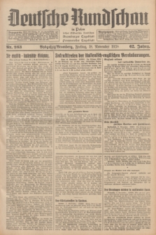 Deutsche Rundschau in Polen : früher Ostdeutsche Rundschau, Bromberger Tageblatt, Pommereller Tageblatt. Jg.62, Nr. 263 (18 November 1938) + dod.