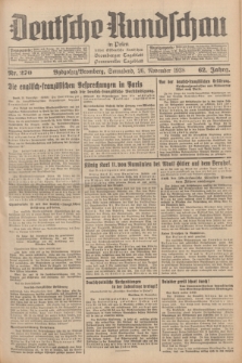 Deutsche Rundschau in Polen : früher Ostdeutsche Rundschau, Bromberger Tageblatt, Pommereller Tageblatt. Jg.62, Nr. 270 (26 November 1938) + dod.