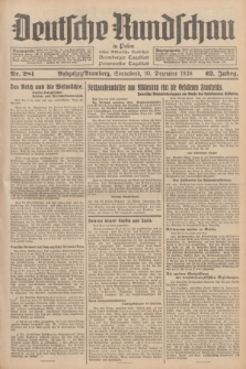 Deutsche Rundschau in Polen : früher Ostdeutsche Rundschau, Bromberger Tageblatt, Pommereller Tageblatt. Jg.62, Nr. 281 (10 Dezember 1938) + dod.