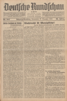 Deutsche Rundschau in Polen : früher Ostdeutsche Rundschau, Bromberger Tageblatt, Pommereller Tageblatt. Jg.62, Nr. 287 (17 Dezember 1938) + dod.