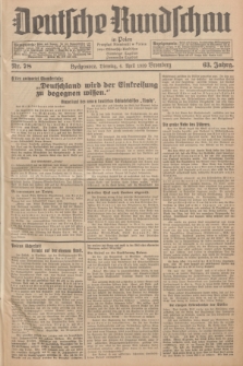 Deutsche Rundschau in Polen = Przegląd Niemiecki w Polsce : früher Ostdeutsche Rundschau, Bromberger Tageblatt, Pommereller Tageblatt. Jg.63, Nr. 78 (4 April 1939) + dod.