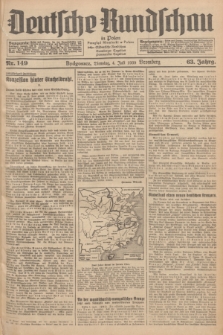 Deutsche Rundschau in Polen = Przegląd Niemiecki w Polsce : früher Ostdeutsche Rundschau, Bromberger Tageblatt, Pommereller Tageblatt. Jg.63, Nr. 149 (4 Juli 1939) + dod.