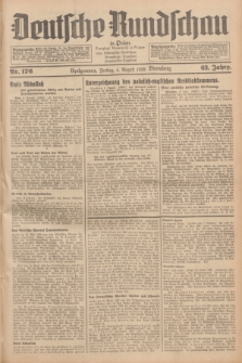 Deutsche Rundschau in Polen = Przegląd Niemiecki w Polsce : früher Ostdeutsche Rundschau, Bromberger Tageblatt, Pommereller Tageblatt. Jg.63, Nr. 176 (4 August 1939) + dod.
