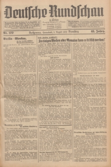 Deutsche Rundschau in Polen = Przegląd Niemiecki w Polsce : früher Ostdeutsche Rundschau, Bromberger Tageblatt, Pommereller Tageblatt. Jg.63, Nr. 177 (5 August 1939) + dod.