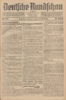 Deutsche Rundschau in Polen = Przegląd Niemiecki w Polsce : früher Ostdeutsche Rundschau, Bromberger Tageblatt, Pommereller Tageblatt. Jg.63, Nr. 185 (15 August 1939) + dod.