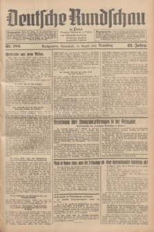 Deutsche Rundschau in Polen = Przegląd Niemiecki w Polsce : früher Ostdeutsche Rundschau, Bromberger Tageblatt, Pommereller Tageblatt. Jg.63, Nr. 188 (19 August 1939) + dod.