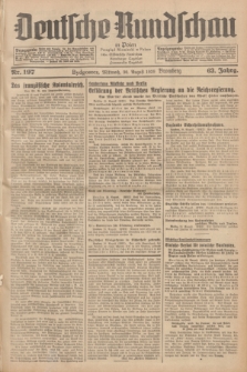Deutsche Rundschau in Polen = Przegląd Niemiecki w Polsce : früher Ostdeutsche Rundschau, Bromberger Tageblatt, Pommereller Tageblatt. Jg.63, Nr. 197 (30 August 1939) + dod.