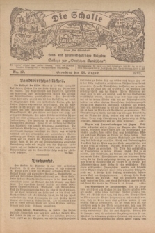 Die Scholle : früher „Der Ostmärker” : land- und hauswirtschaftlicher Ratgeber : Beilage zur „Deutschen Rundschau”. 1923, Nr. 17 (26 August)