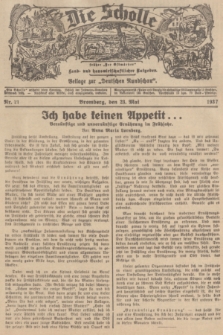 Die Scholle : früher „Der Ostmärker” : land- und hauswirtschaftlicher Ratgeber : Beilage zur „Deutschen Rundschau”. 1937, Nr. 21 (23 Mai)