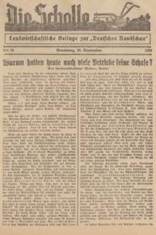 Die Scholle : Landwirtschaftliche Beilage zur „Deutschen Rundschau”. 1939, Nr. 38 (30 September)