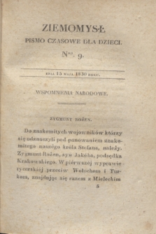 Ziemomysł : pismo czasowe dla dzieci. T.2, Nro 9 (15 maja 1830)