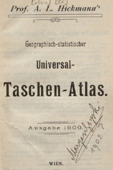 A. L. Hickmanns geographisch-statistischer universal Taschen-Atlas