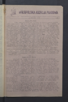 Małopolska Agencja Prasowa. R.1, nr 26 (1 września 1943)