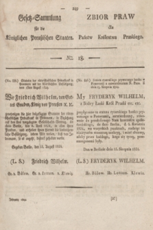 Gesetz-Sammlung für die Königlichen Preußischen Staaten = Zbiór Praw dla Państw Królestwa Pruskiego. 1824, Nro. 18