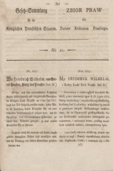 Gesetz-Sammlung für die Königlichen Preußischen Staaten = Zbiór Praw dla Państw Królestwa Pruskiego. 1824, Nro. 21