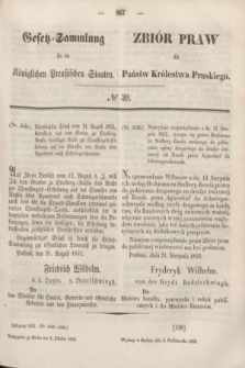 Gesetz-Sammlung für die Königlichen Preußischen Staaten = Zbiór Praw dla Państw Królestwa Pruskiego. 1852, № 39 (5 października)