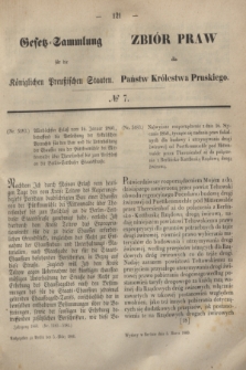 Gesetz-Sammlung für die Königlichen Preußischen Staaten = Zbiór Praw dla Państw Królestwa Pruskiego. 1860, № 7 (5 marca)