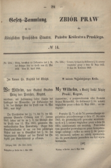 Gesetz-Sammlung für die Königlichen Preußischen Staaten = Zbiór Praw dla Państw Królestwa Pruskiego. 1860, № 14 (5 maja)