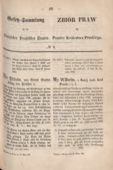 Gesetz-Sammlung für die Königlichen Preußischen Staaten = Zbiór Praw dla Państw Królestwa Pruskiego. 1865, №. 8 (22 marca)