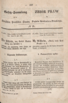 Gesetz-Sammlung für die Königlichen Preußischen Staaten = Zbiór Praw dla Państw Królestwa Pruskiego. 1865, № 28 (8 lipca)