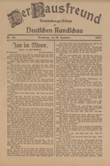 Der Hausfreund : Unterhaltungs-Beilage zur Deutschen Rundschau. 1922, Nr. 48 (12 Dezember)