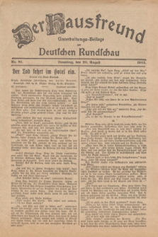 Der Hausfreund : Unterhaltungs-Beilage zur Deutschen Rundschau. 1924, Nr. 81 (26 August)