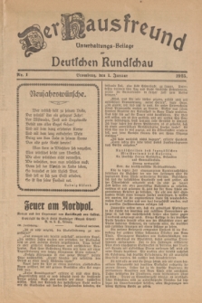 Der Hausfreund : Unterhaltungs-Beilage zur Deutschen Rundschau. 1925, Nr. 1 (1 Januar)