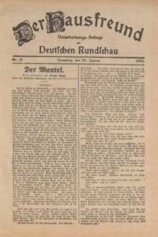 Der Hausfreund : Unterhaltungs-Beilage zur Deutschen Rundschau. 1925, Nr. 13 (29 Januar)