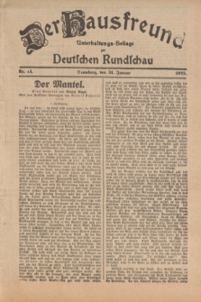 Der Hausfreund : Unterhaltungs-Beilage zur Deutschen Rundschau. 1925, Nr. 14 (31 Januar)