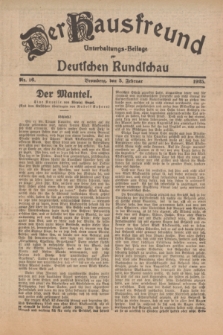 Der Hausfreund : Unterhaltungs-Beilage zur Deutschen Rundschau. 1925, Nr. 16 (5 Februar)