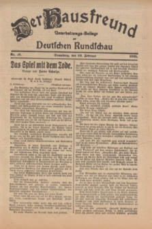 Der Hausfreund : Unterhaltungs-Beilage zur Deutschen Rundschau. 1925, Nr. 18 (10 Februar)