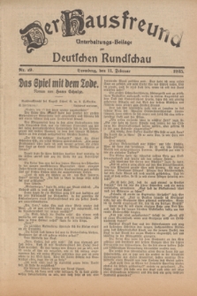 Der Hausfreund : Unterhaltungs-Beilage zur Deutschen Rundschau. 1925, Nr. 19 (11 Februar)