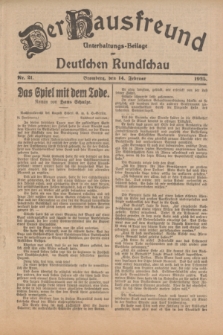 Der Hausfreund : Unterhaltungs-Beilage zur Deutschen Rundschau. 1925, Nr. 21 (14 Februar)
