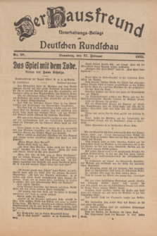 Der Hausfreund : Unterhaltungs-Beilage zur Deutschen Rundschau. 1925, Nr. 28 (27 Februar)