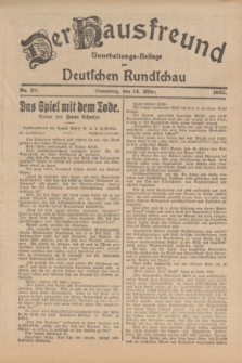 Der Hausfreund : Unterhaltungs-Beilage zur Deutschen Rundschau. 1925, Nr. 38 (14 März)