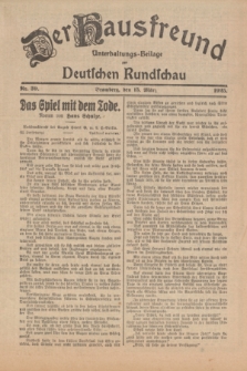 Der Hausfreund : Unterhaltungs-Beilage zur Deutschen Rundschau. 1925, Nr. 39 (15 März)