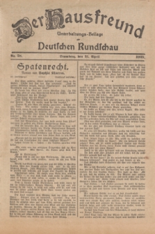 Der Hausfreund : Unterhaltungs-Beilage zur Deutschen Rundschau. 1925, Nr. 58 (21 April)