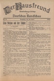 Der Hausfreund : Unterhaltungs-Beilage zur Deutschen Rundschau. 1925, Nr. 62 (26 April)