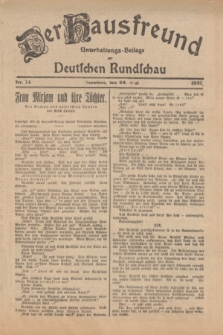 Der Hausfreund : Unterhaltungs-Beilage zur Deutschen Rundschau. 1925, Nr. 74 (20 Mai)