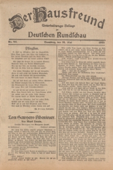 Der Hausfreund : Unterhaltungs-Beilage zur Deutschen Rundschau. 1925, Nr. 82 (31 Mai)