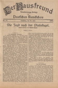 Der Hausfreund : Unterhaltungs-Beilage zur Deutschen Rundschau. 1925, Nr. 97 (23 Juni)