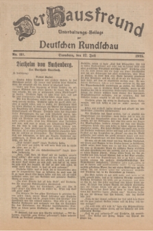 Der Hausfreund : Unterhaltungs-Beilage zur Deutschen Rundschau. 1925, Nr. 111 (17 Juli)