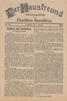 Der Hausfreund : Unterhaltungs-Beilage zur Deutschen Rundschau. 1925, Nr. 122 (1 August)