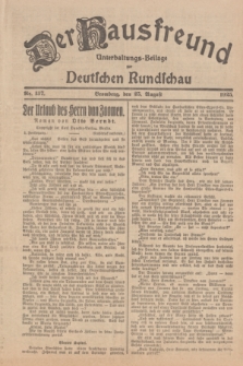 Der Hausfreund : Unterhaltungs-Beilage zur Deutschen Rundschau. 1925, Nr. 137 (25 August)