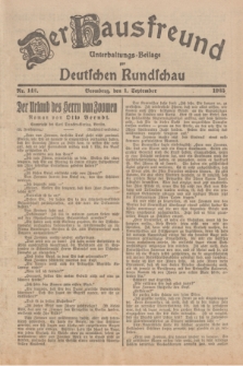 Der Hausfreund : Unterhaltungs-Beilage zur Deutschen Rundschau. 1925, Nr. 142 (1 September)